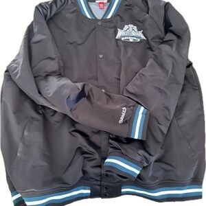 NWOT Mitchell & Ness Wrestlemania Black Bomber Jacket with Blue and White

LOT C